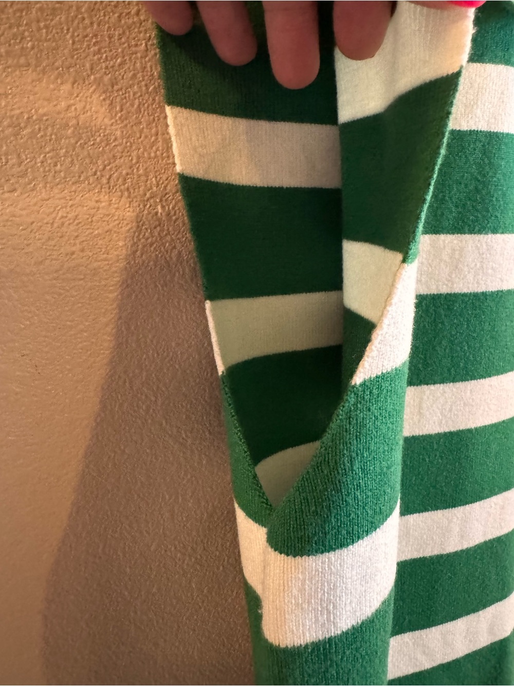 Anthropologie Maeve Green & White Striped Sleeveless Collared Polo Sweater Vest - Picture 8 of 9